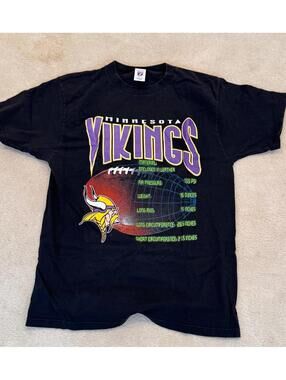 1990's Minnesota Vikings Football Statistics T Shirt Sz L